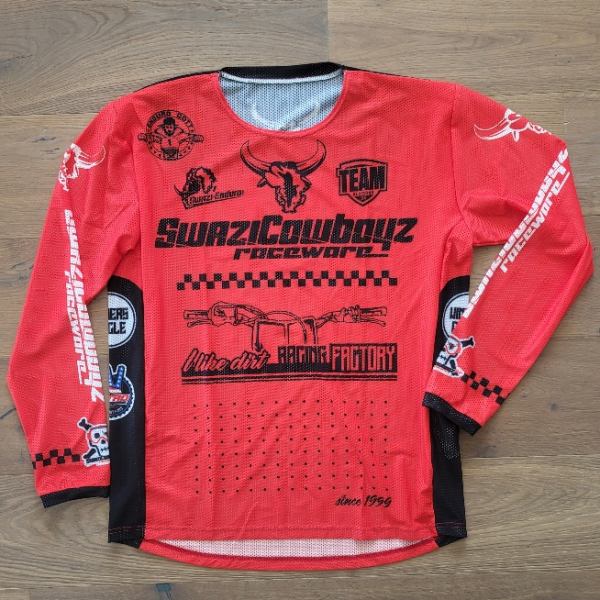 RADICAL RED Racing Jersey with ventilation powered by SwaziCowboyz